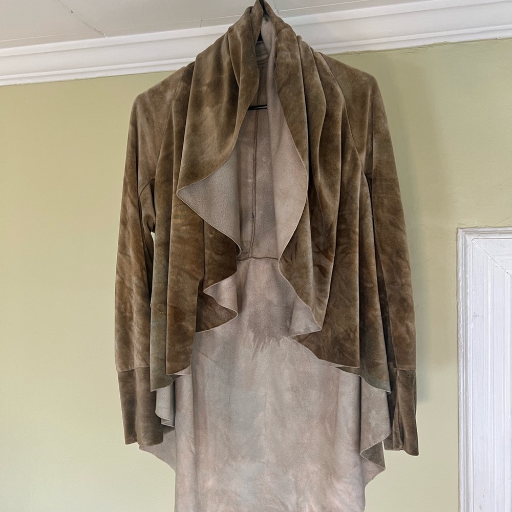 Sinew Moon Strange Shadows Cropped Velour Cardigan